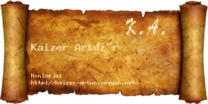 Kaizer Artúr névjegykártya